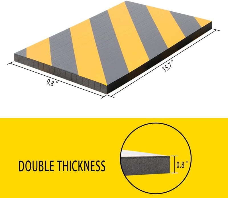 GUEQUITLEX Garage Wall Protector Foam Wall Column Guard for Parking Garages - Reflective Wall Edge Protector - 2 Pack Pole Guard - Wall Edge and Bumpers Guards - Image 2